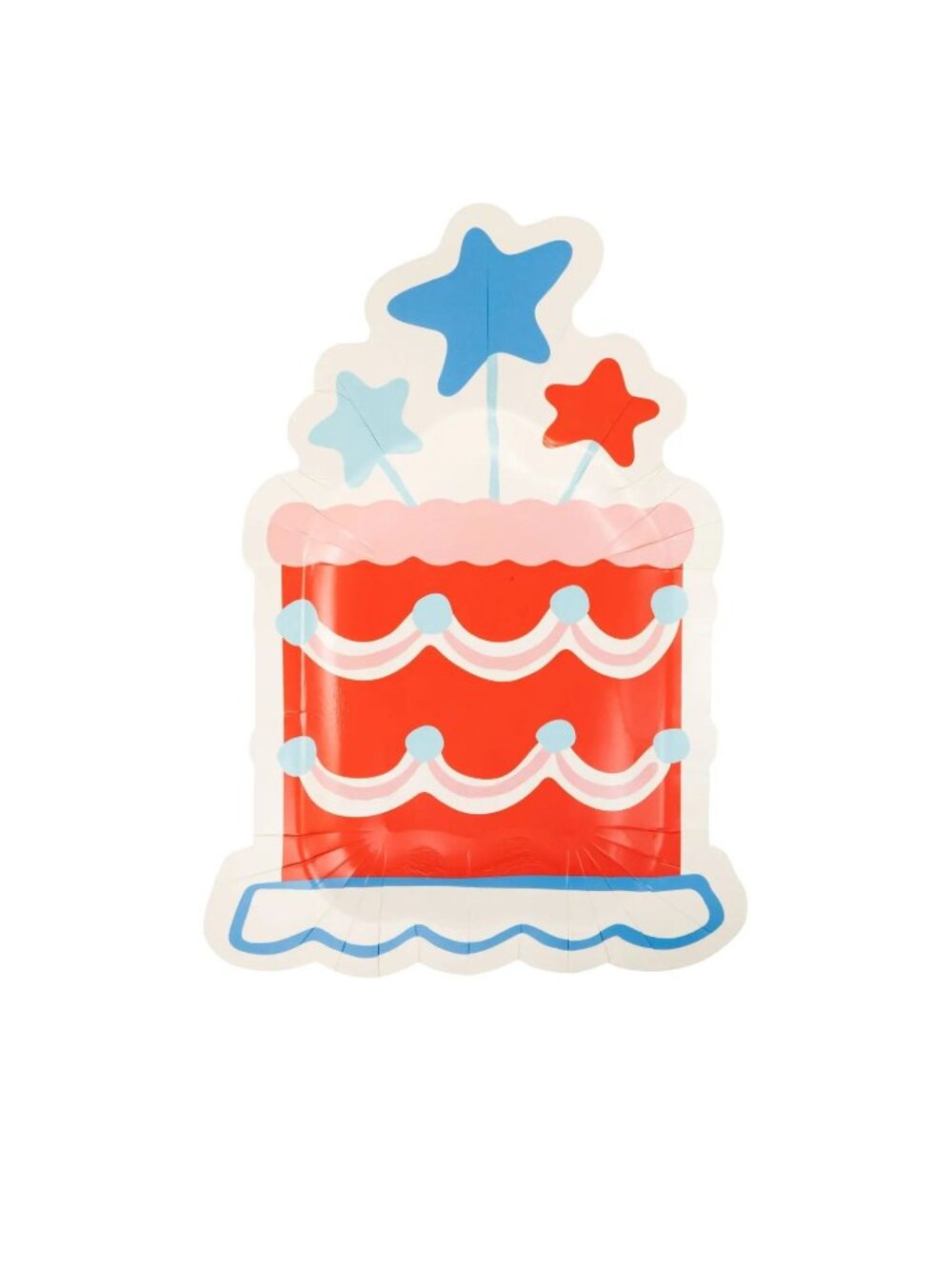 Summer Cake Shaped Paper Plates, 7.75 x 11 in
